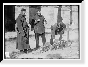 Historic Framed Print, French Officers at graves of comrades,  17-7/8" x 21-7/8"