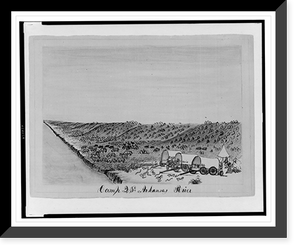 Historic Framed Print, Camp 23rd Arkansas River,  17-7/8" x 21-7/8"