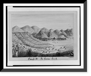 Historic Framed Print, Camp 90, De Casure Creek,  17-7/8" x 21-7/8"