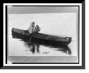 Historic Framed Print, Eskimo in kayak - 2,  17-7/8" x 21-7/8"
