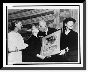(left to right) Mary Martin, Helen Hayes, Alfred Lunt, and his wife Lynn Fontanne at a preview party celebrating the opening of the Lunt-Fontanne theatre, Antique Print