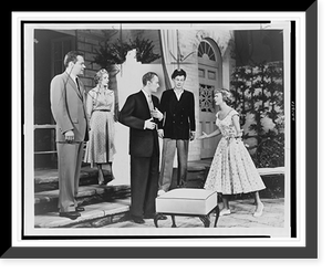 (Left to right) Scott McKay, Cathleen Nesbitt, Robert Duke, Joseph Cotton, and Margaret Sullavan in a scene from the play Sabrina Fair".photograph by Vandamm.", Historic Reproduction