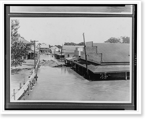 Historic Photo Print - Commercial district partially submerged