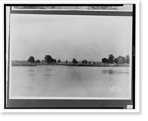 Vintage Photo Print - Looking across body of water to an area