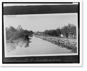 Vintage Americana Print - Westover, Ark., levee scene