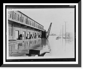 Historic Framed Print, U.S. Dredge Depot Warehouse looking north,  17-7/8" x 21-7/8"