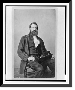 Historic Framed Print, [Unidentified Union officer, half-length portrait, seated, facing front].Photographed by E. & J. Bruening, Indianapolis, Ind.,  17-7/8" x 21-7/8"