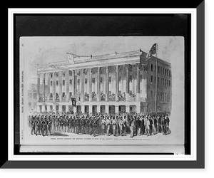 General McGowan addressing the Abbeville Volunteers in front of the Charleston Hotel.from a sketch by our special artist now in Charleston, Antique Poster