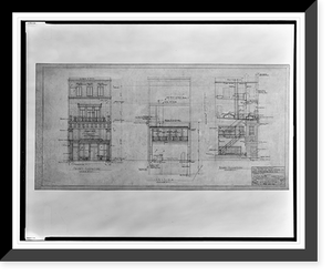 Alterations to a drugstore (Peoples Drug Store"), 1323 F Street, N.W., Washington, D.C. Front and rear elevations and section", Vintage Wall Art