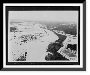 Historic Framed Print, Melville, La., crevasse immediately below the town,  17-7/8" x 21-7/8"