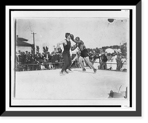 Historic Framed Print, Johnson stopping Kaufmann's right,  17-7/8" x 21-7/8"