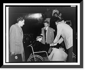Barbara Hutton, seated in wheelchair, being helped by male friends, Antique Wall Art