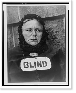 Historic Photo Print - New York City - Blind woman, New York, 1916