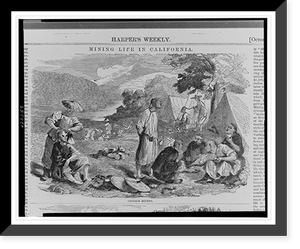 Antique Photo Print - Mining life in California. Chinese miners