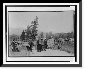 Antique Scenic Print - Yellowstone - President and Mrs