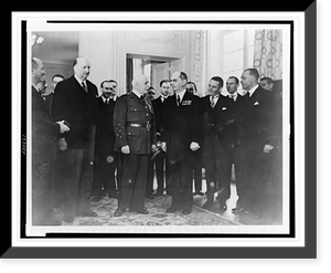 William Daniel Leahy, American ambassador to France, presenting credentials to Marshal Petain, at Vichy, as others look on, Antique Poster