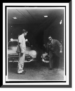 African American ambulance drivers removing patient at hospital, Antique Wall Art