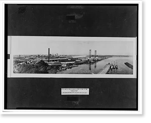 Vintage Panoramic - Jacksonville - Bird's eye view of the St, 1921