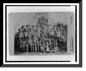 Dodge City Cow-Boy Band with their instruments.Studio Genelli, Hulbert Bros., St. Louis, Mo, Antique Poster