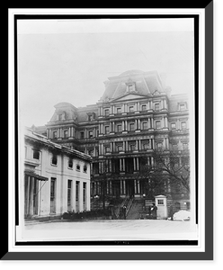 The State, War and Navy Bldg. showing the damaged Executive Offices - the President's office is directly over the entrance to the 2nd floor, Antique Wall Art
