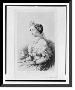 Empress Eugenia of France, three-quarter length portrait, seated, turned left, Antique Poster