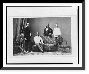 Emperor Maximilian, with hand on hip, and three other men, one seated on sofa, Vintage Wall Art