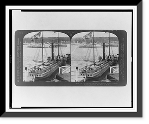 The Clermont and the Day Line steamer Albany, Hudson-Fulton Celebration, New York, U.S.A, Antique Print