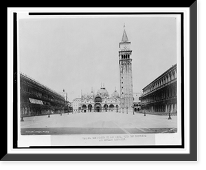 Venice: The Piazza di San Marco, with the cathedral and rebuilt campanile, Antique Print