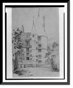 Historic Framed Print, [View of a chateau].Cass Gilbert del.,  17-7/8" x 21-7/8"