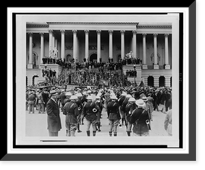Historic Framed Print, Veterans stage bonus demonstration as Congress struggles with deficit.photo by Underwood and Underwood, Washington.,  17-7/8" x 21-7/8"