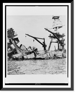 Wreckage of USS Arizona, Pearl Harbor, Hawaii, December 7, 1941 Classic, Historic Print