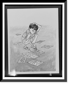 Historic Framed Print, Feiffer. Boy.Jules Feiffer.,  17-7/8" x 21-7/8"