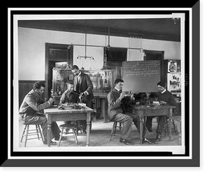 Students constructing telephones at Hampton Institute, Vintage Poster