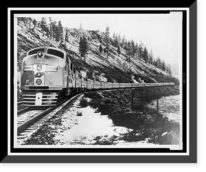 Southern Pacific train, City of San Francisco, going through mountains, Antique Poster