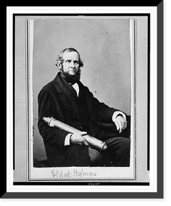 Eldad Holmes, New York City merchant, half-length portrait, seated holding a telescope(?), facing right, Vintage Print