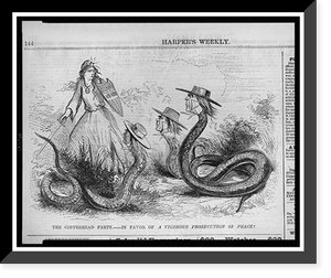 The copperhead party - in favor of a vigorous prosecution of peace!, Vintage Print