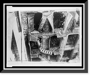 Damaged fire escape at the Triangle Shirtwaist Company building after the 1911 fire, New York City.photo by Brown Brothers, Vintage Wall Art