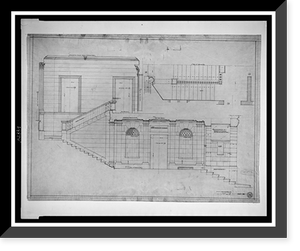 House (residence") for the Honorable and Mrs. A.B. Butler, 1744 R Street, N.W., Washington, D.C. Entrance hall stairway, section and plan" Classic, Vintage Print