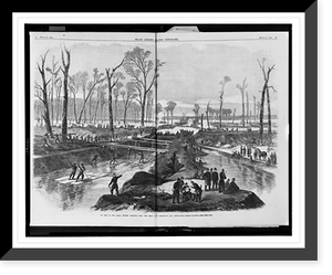 Historic Framed Print, The head of the canal, opposite Vicksburg, Miss., now being cut by Command of Gen. Grant.from a sketch by our special artist, Henri Lovie. - 2,  17-7/8" x 21-7/8"