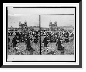 Historic Framed Print, [View of the Plaza de Armas showing the Iglesia de la Compa&ntilde;&iacute;a, and the dominical market in the foreground, Cuzco, Peru],  17-7/8" x 21-7/8"