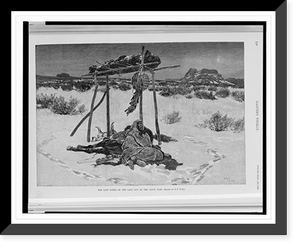 Historic Framed Print, The last scene of the last act of the Sioux war.drawn by H.F. Farny.,  17-7/8" x 21-7/8"