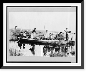 Historic Framed Print, Scene at Moravian Mission Station on the Kuskokwim River,  17-7/8" x 21-7/8"