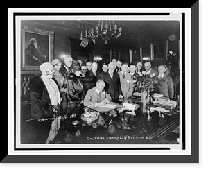Historic Framed Print, Gov. Kohler signing Leif Erickson bill,  17-7/8" x 21-7/8"