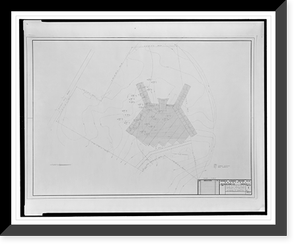 Historic Framed Print, [Apartment house (The Promenade") for Landow & Company,  4710 Bethesda Avenue,  Bethesda,  Maryland. Topographic site plan]",  17-7/8" x 21-7/8"