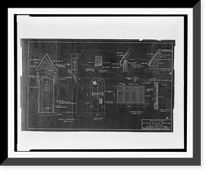 Historic Framed Print, [Fast food restaurant (Little Tavern. Typical Plans") for H.F. Duncan. Front entrance,  screen door,  gable,  etc.]",  17-7/8" x 21-7/8"