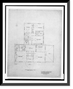 Historic Framed Print, [House (residence") for B.F. Saul,  23rd Street and Wyoming Avenue,  N.W. (lots 35 and 36,  square 2528),  Washington,  D.C. Second floor plan]",  17-7/8" x 21-7/8"