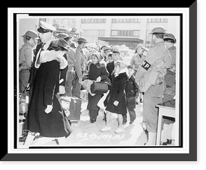Historic Framed Print, San Francisco (Calif.) evacuation - a family starts for the bus that will take them from the control station to the train depot.Signal Corps U.S. Army.,  17-7/8" x 21-7/8"