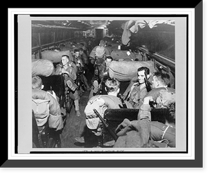 Historic Framed Print, New York Port of embarkation during World War II. It's a half hour ride,  17-7/8" x 21-7/8"