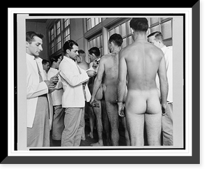 Historic Framed Print, New York Port of embarkation during World War II. Last-minute shots, from the medics,  17-7/8" x 21-7/8"