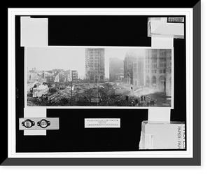Historic Framed Print, [Panoramic photograph of Baltimore fire],  17-7/8" x 21-7/8"